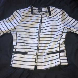 White with black stripes blazer